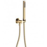 Round Brushed Gold Hand Shower On Bracket